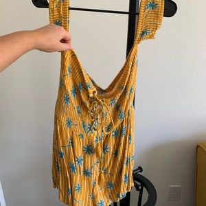 Forever21 yellow and teal romper